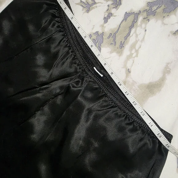 NWT Amazing Women's Black 100% Mulberry Silk  Pajama with White Piping, Size XXL - Picture 8 of 16